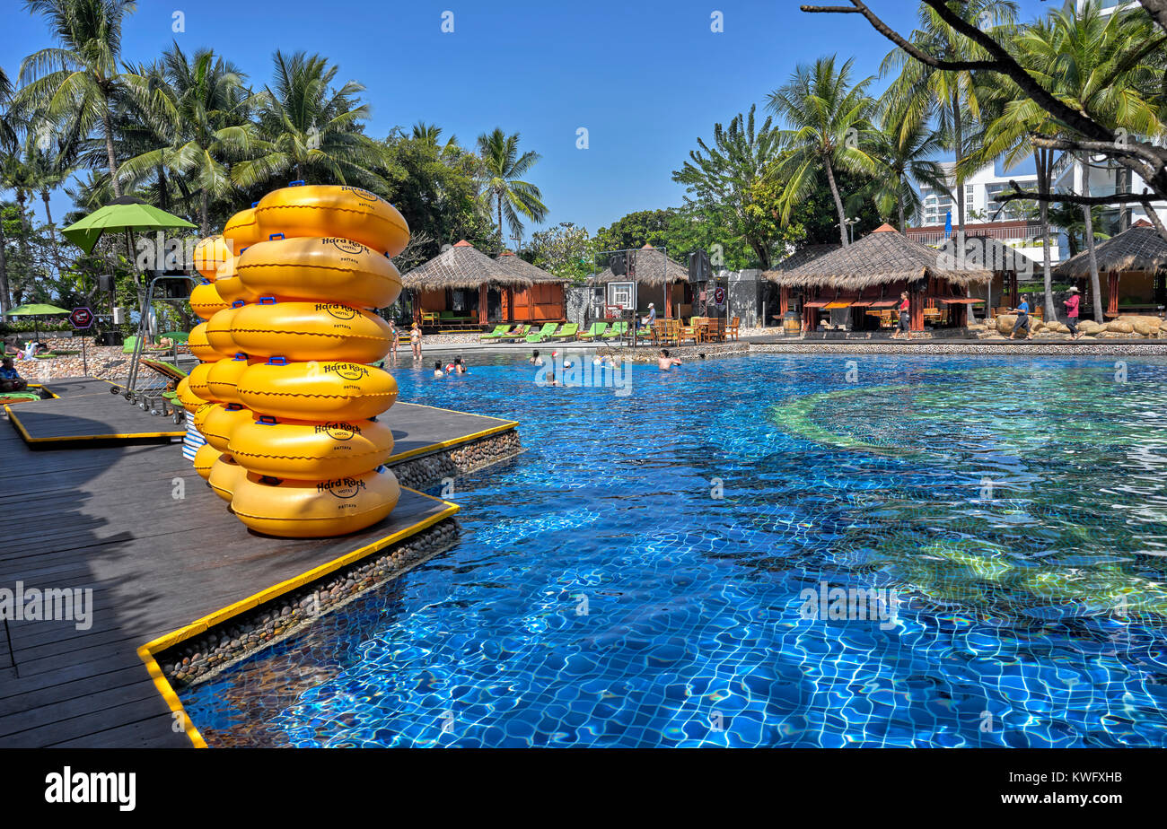 Hard Rock Hotel, Pattaya, Thailand. Swimming pool Stock Photo