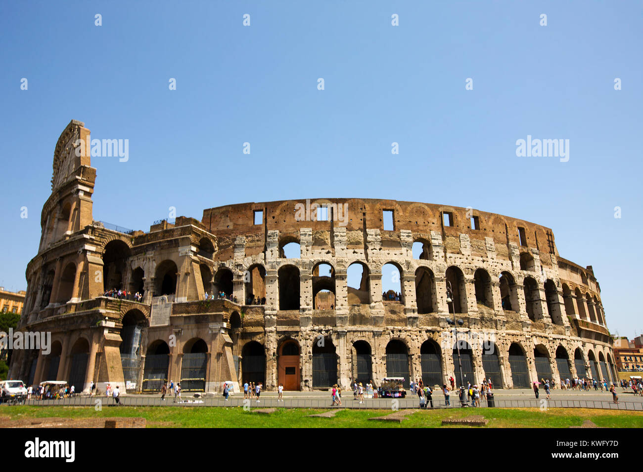 Ruins of great stadium Colosseum, Rome, Italy Stock Photo