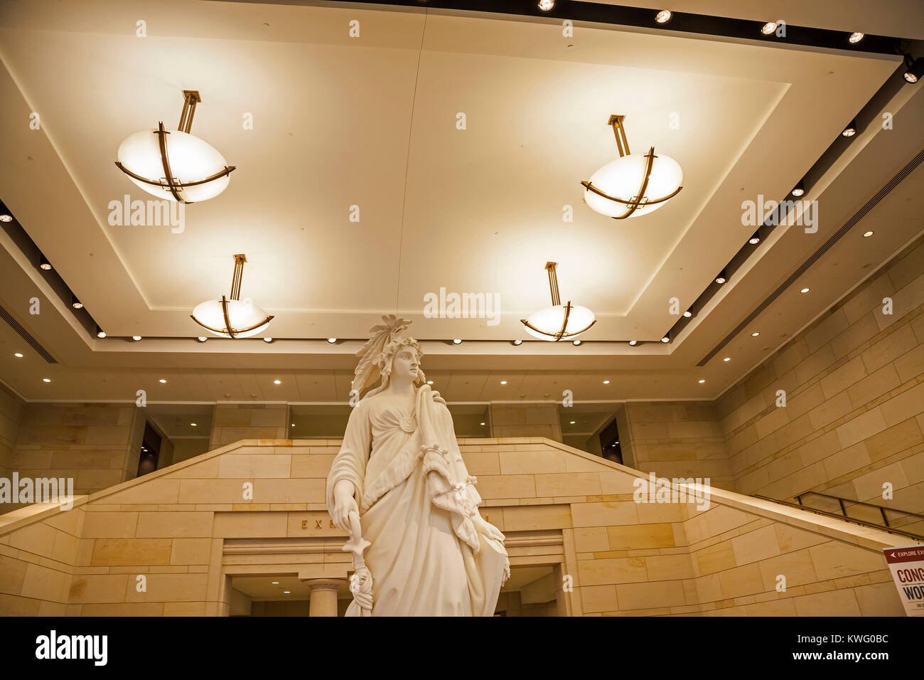 Statue of Freedom inside the US Capitol's visitor center; Washington DC; USA Stock Photo