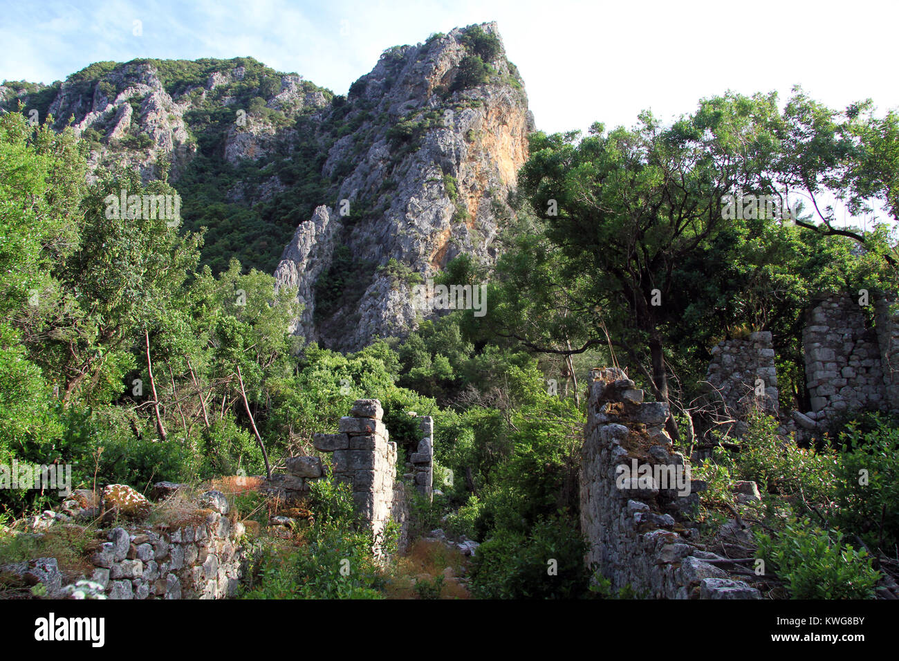 Mount and ruins in Olimpos, Turkey Stock Photo - Alamy