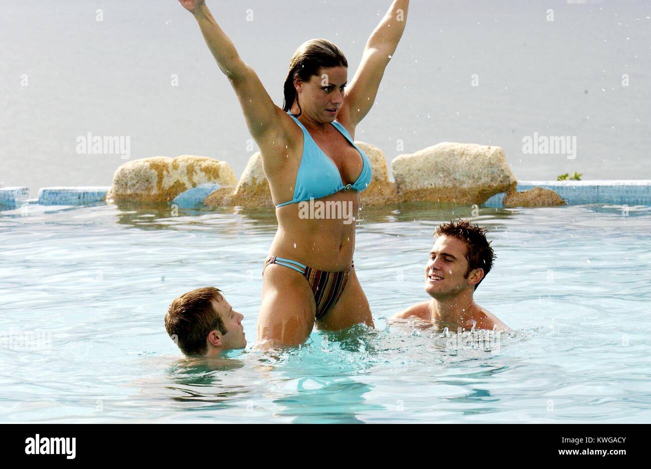June 2, 2003 - Paradise Hotel: Toni (C) has fun in the pool with Beau (L)  and Alex (R) when they arrive at Paradise Hotel .Tv/Film Still. (Credit  Image: © Entertainment Pictures/ZUMApress.com