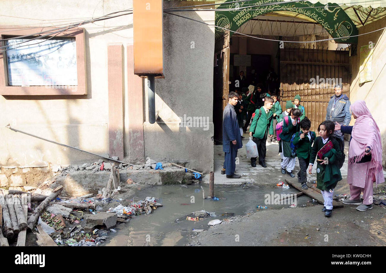 Stagnant sewerage water in front of school creating problems for