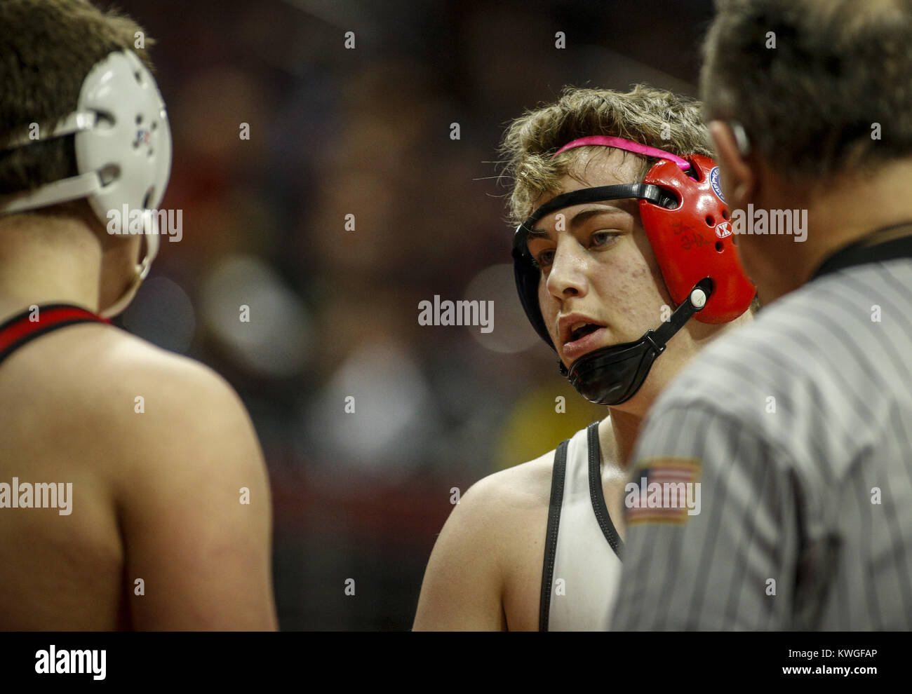 Des Moines, Iowa, USA. 16th Feb, 2017. Assumption's Noah Broderson