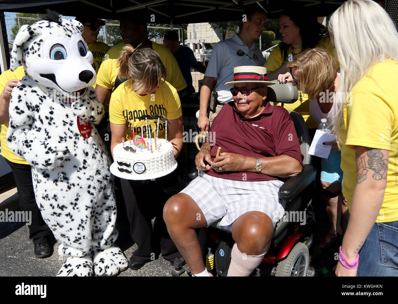 Eldridge, Iowa, USA. 10th Sep, 2017. Happy Joe Whitty, founder of Happy