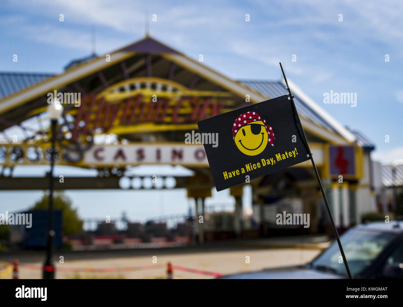 Davenport, Iowa, USA. 3rd Sep, 2016. A flag adds a nice touch to Gary