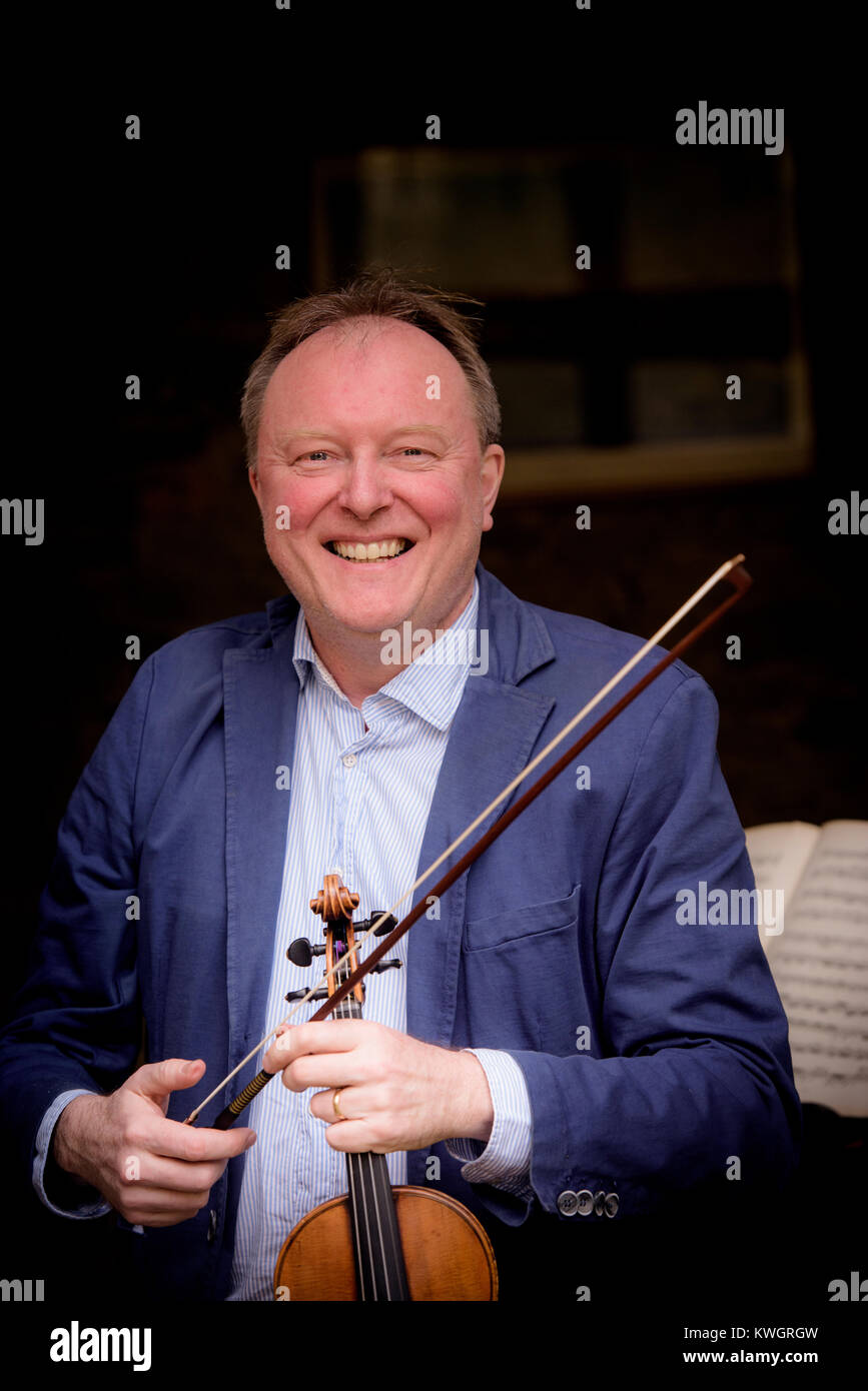 Violinist Andrew Bernardi at his West Sussex home near Horsham. He