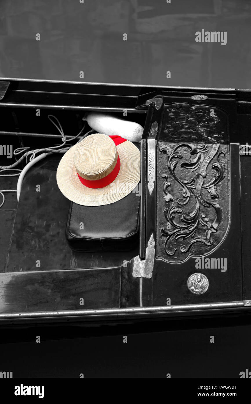 Colorful hat on gondola in Venice, Italy Stock Photo Alamy