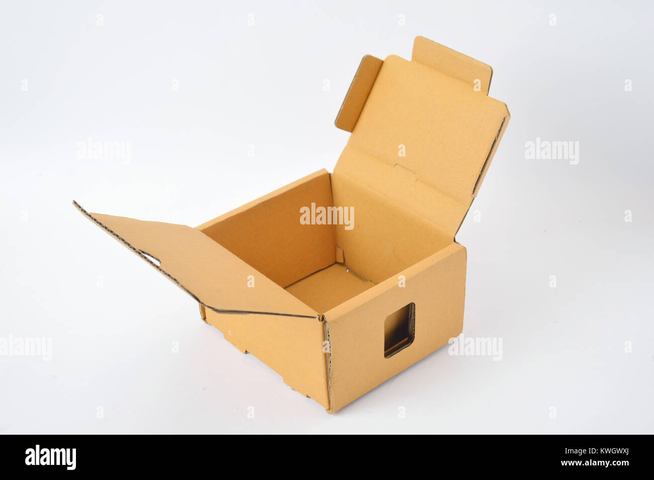 brown carton on white background Stock Photo - Alamy