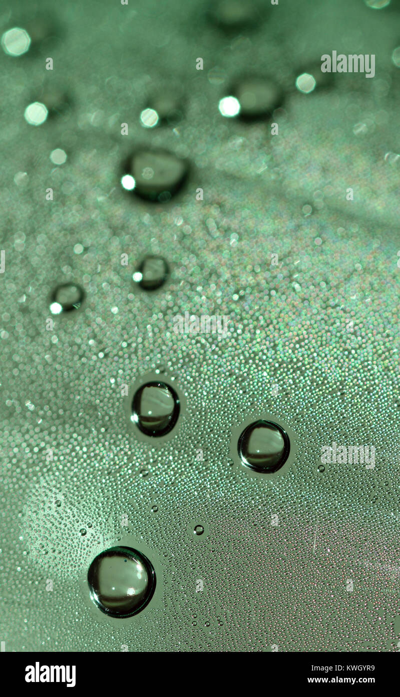 macro image condensation drops on plastic bottle Stock Photo