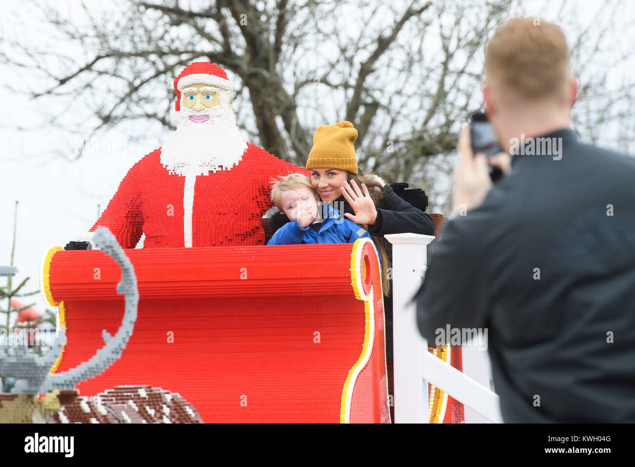 LEGOLAND at Christmas VIP event London  Featuring: Greg Rutherford and his partner Susie Verrill and their children Milo and Rex visit LEGOLANDs Christmas event at the LEGOLAND® Windsor Resort Where: London, United Kingdom When: 03 Dec 2017 Credit: WENN.com Stock Photo