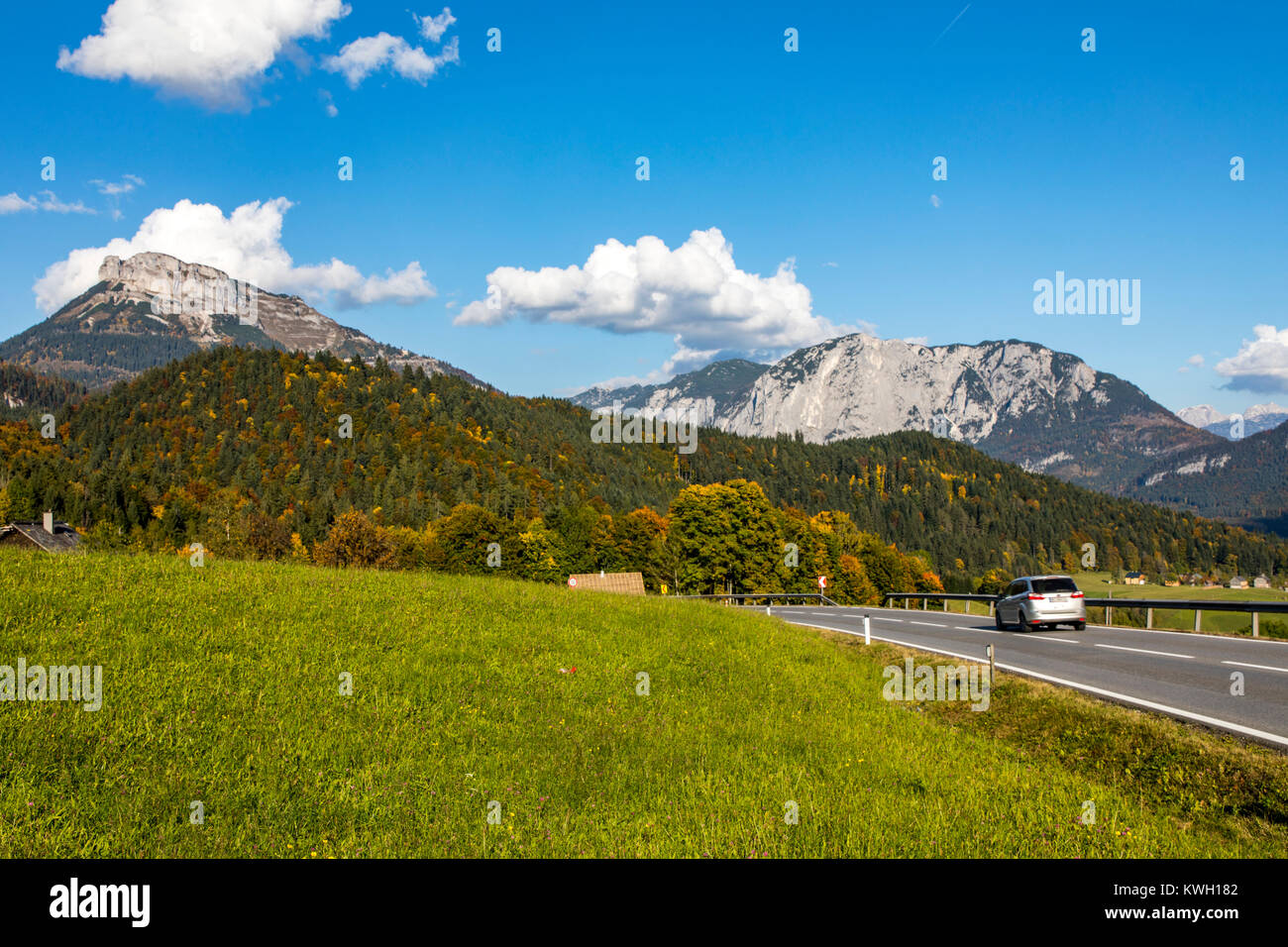 The Altausseer Land district, in the Salzkammergut, part of the Dead Mountains, Styria, Austria, Loser mountain summit, Stock Photo