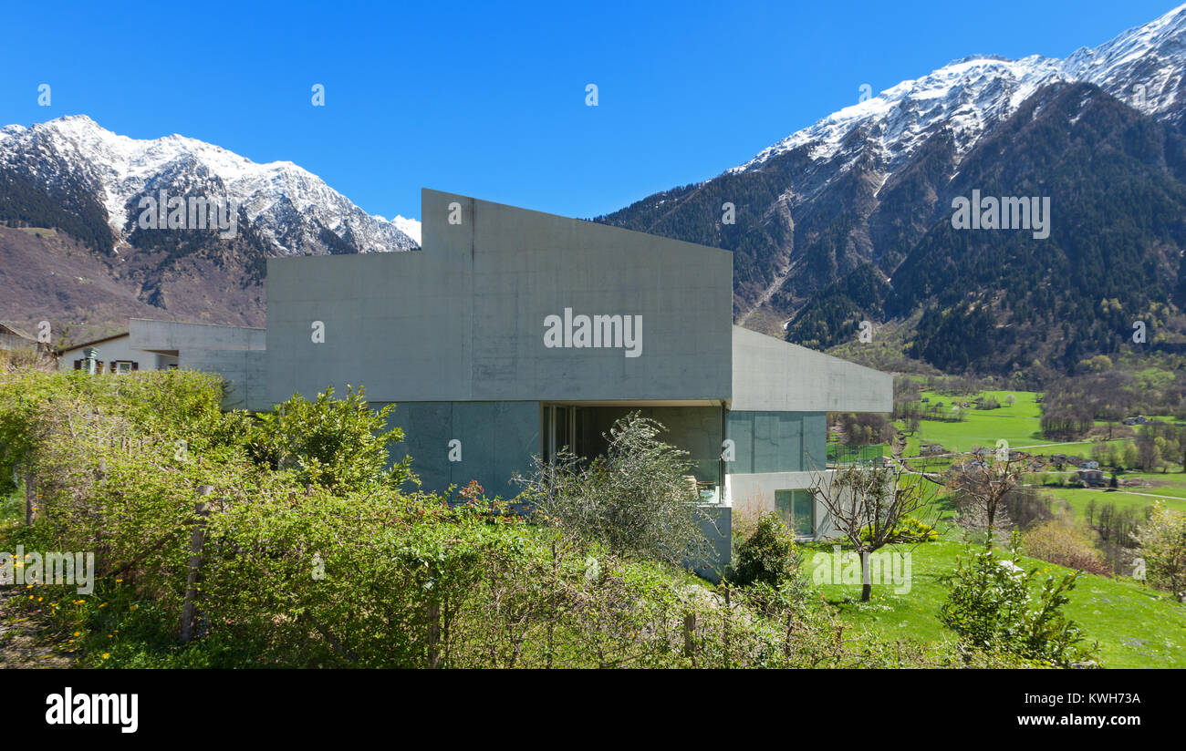 Architecture modern design, concrete house, exterior Stock Photo - Alamy