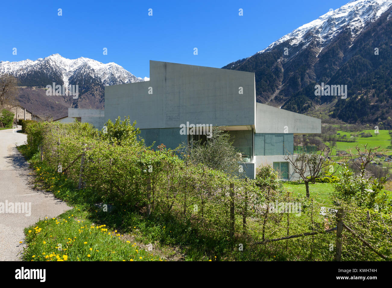 Architecture modern design, concrete house, exterior Stock Photo - Alamy
