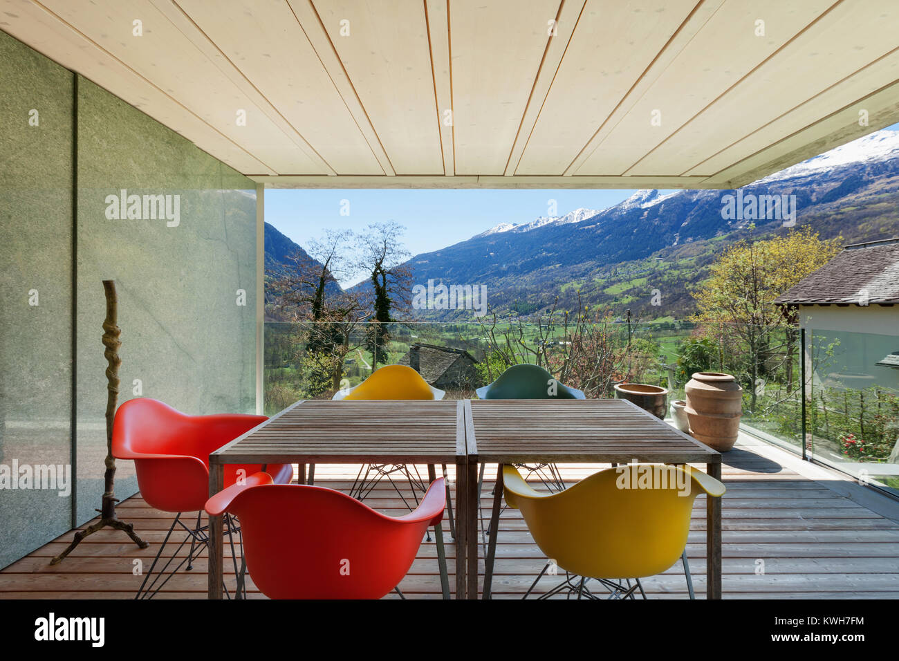 Architecture modern design, veranda of modern house Stock Photo - Alamy