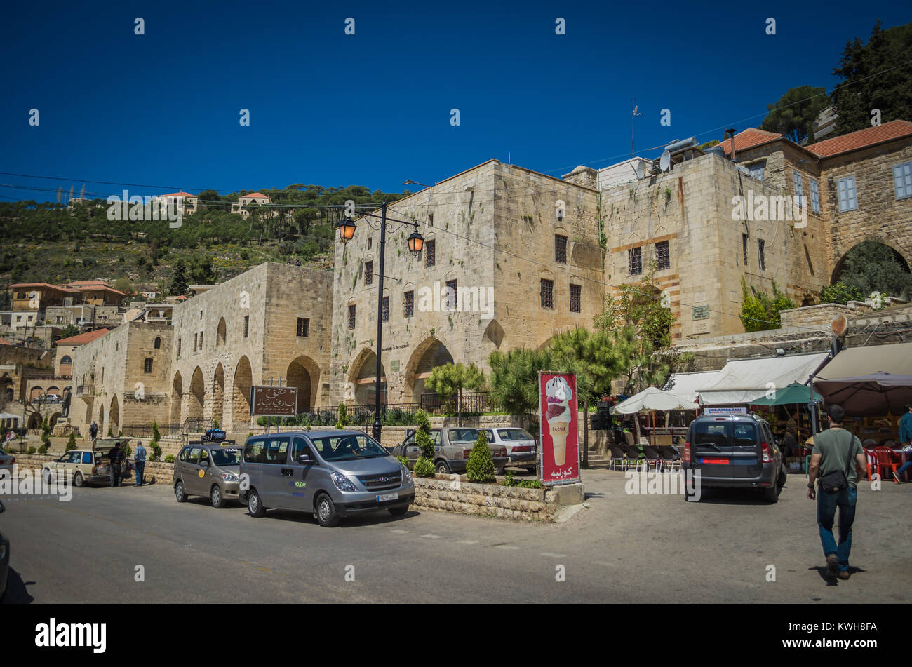 The Deir el Qamar Synagogue, in Deir el Qamar, a village in south-central Lebanon, is the oldest synagogue in Mount Lebanon. Stock Photo