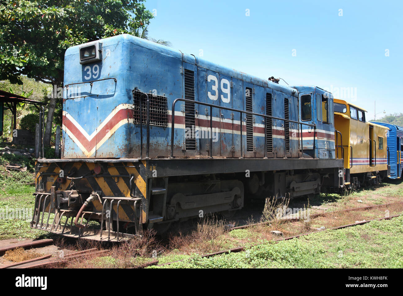 Train in Puerto Limon, Costa Rica, Central America. Stock Photo