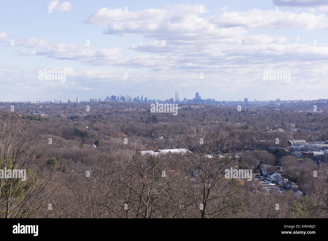 Boston Skyline from Prospect Hill in Waltham, MA Stock Photo Alamy