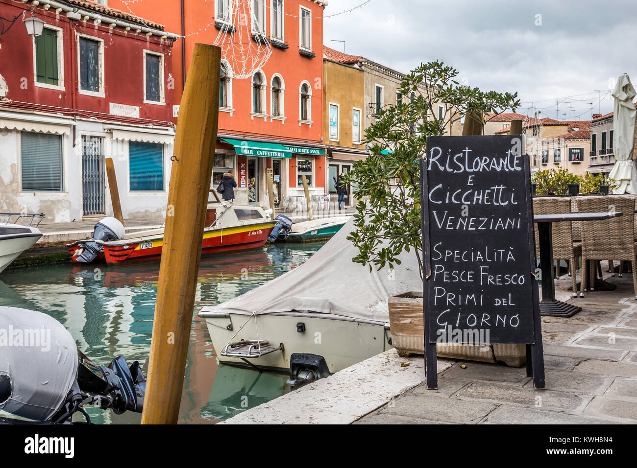 the picturesque island of Murano, famous for its glass production in the Venetian Lagoon on the Adriatic coast Stock Photo