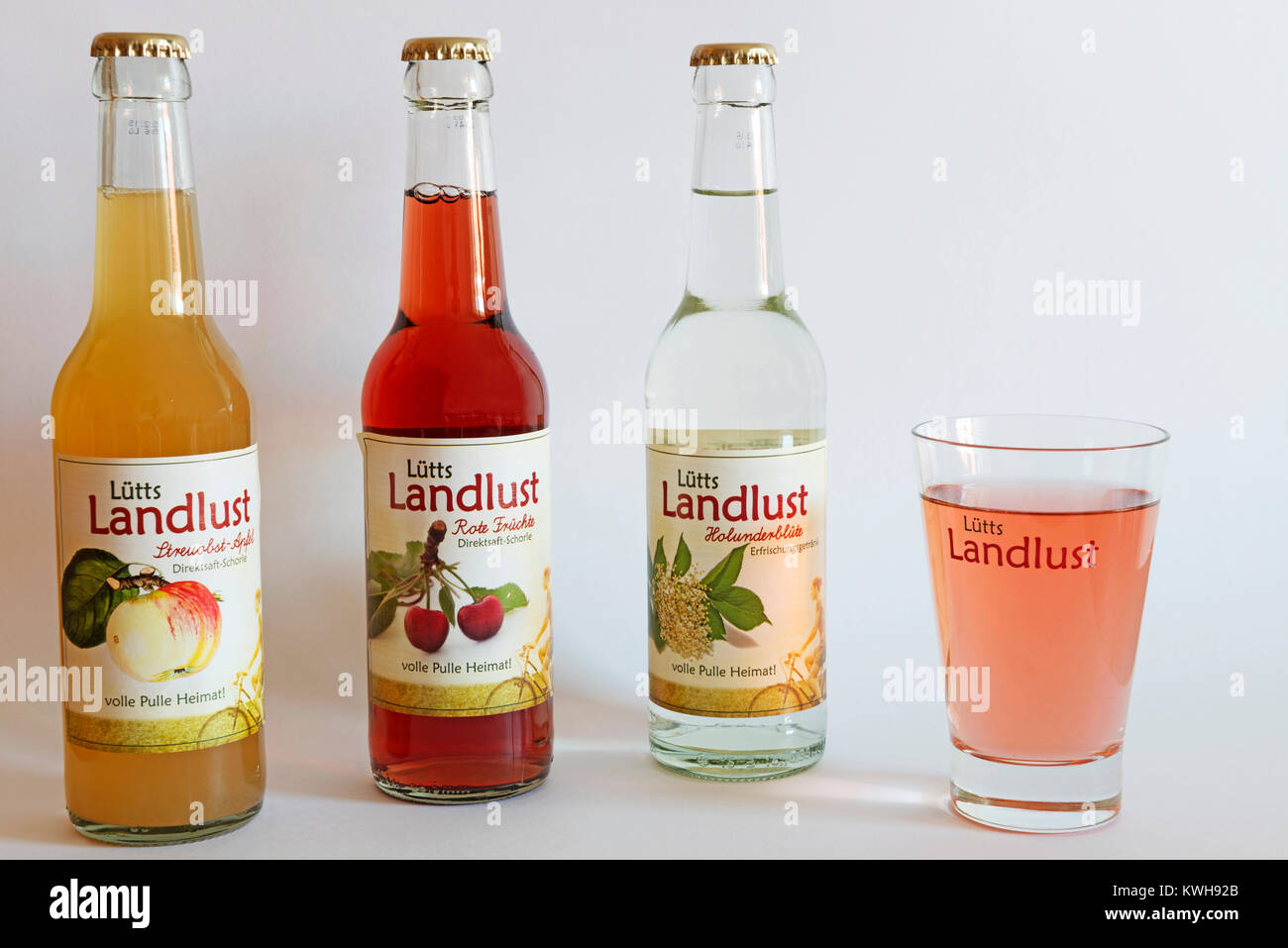 Lutts Landlust bottled fruit drinks Stock Photo