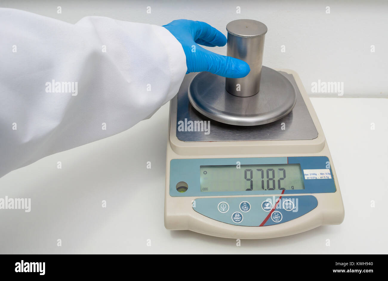 Great concept of research and development, hand weighing chemicals on