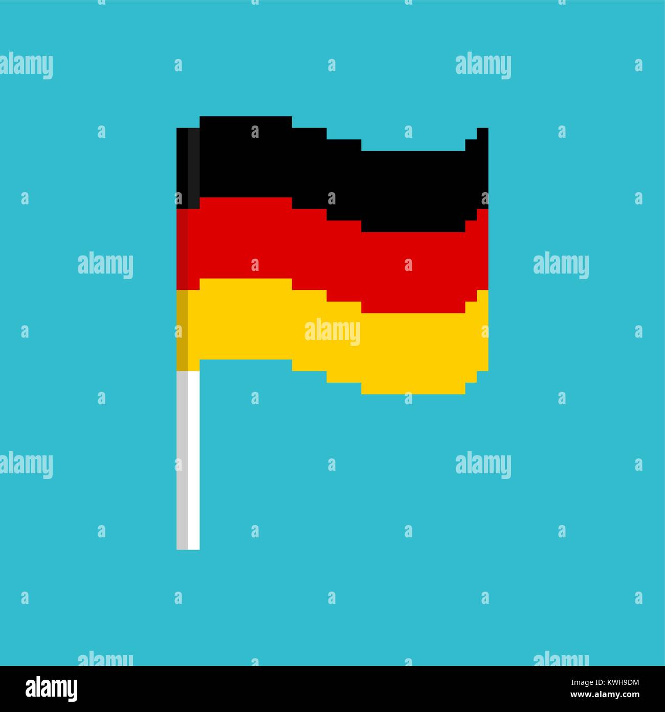 Pixel flag Germany. Pixelated banner German. political bit icon. Vector illustration Stock Vector