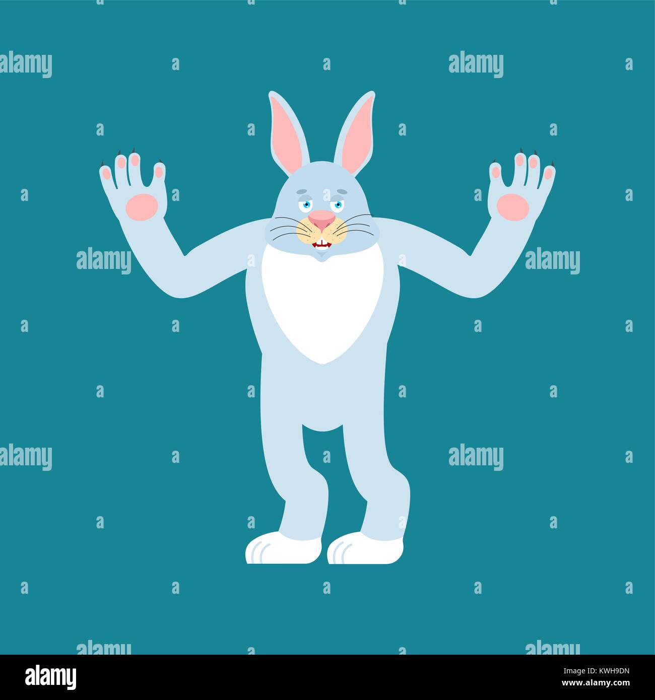Rabbit happy. Hare merry emotions. Animal Joyful. Easter Vector ...