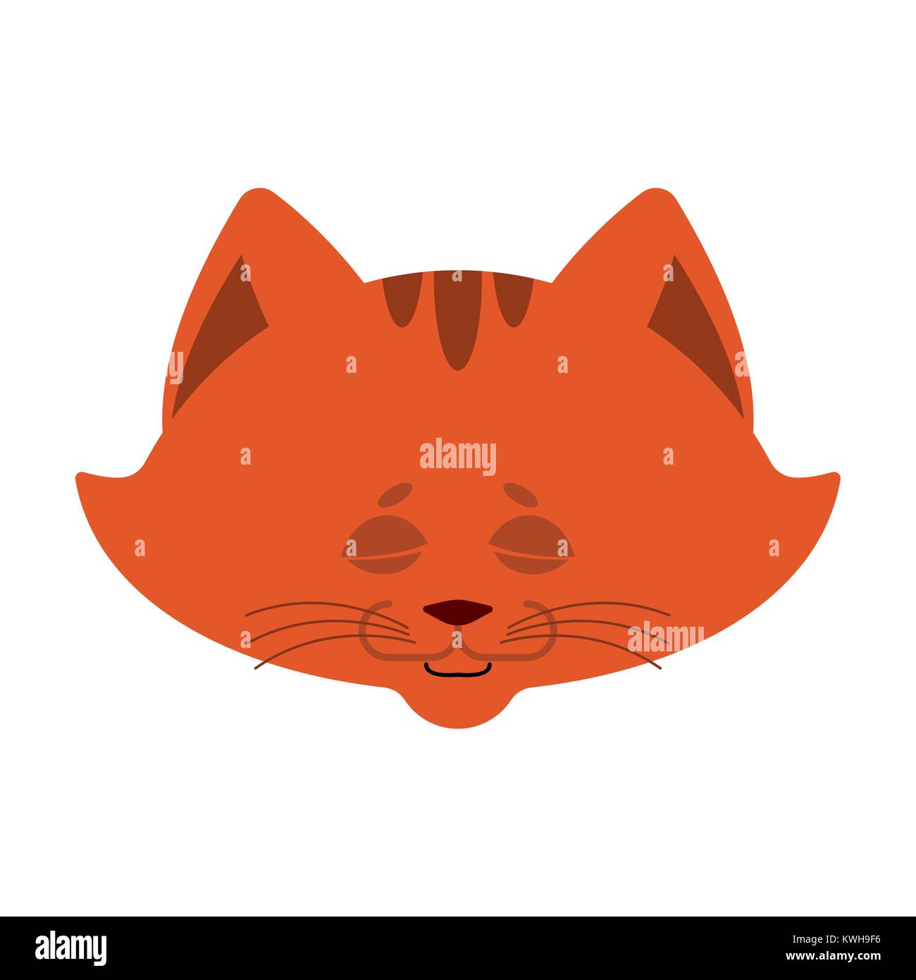 Cat sleeping emoji. Pet asleep emotions. kitty dormant. Vector