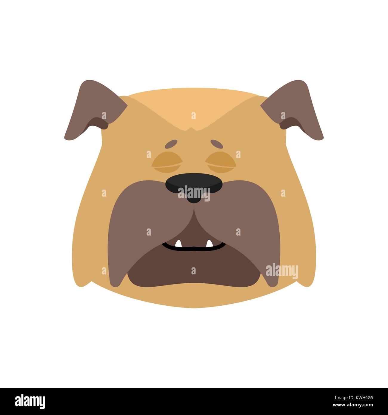 Dog sleeping emoji. Pet asleep emotions. bulldog dormant. Vector