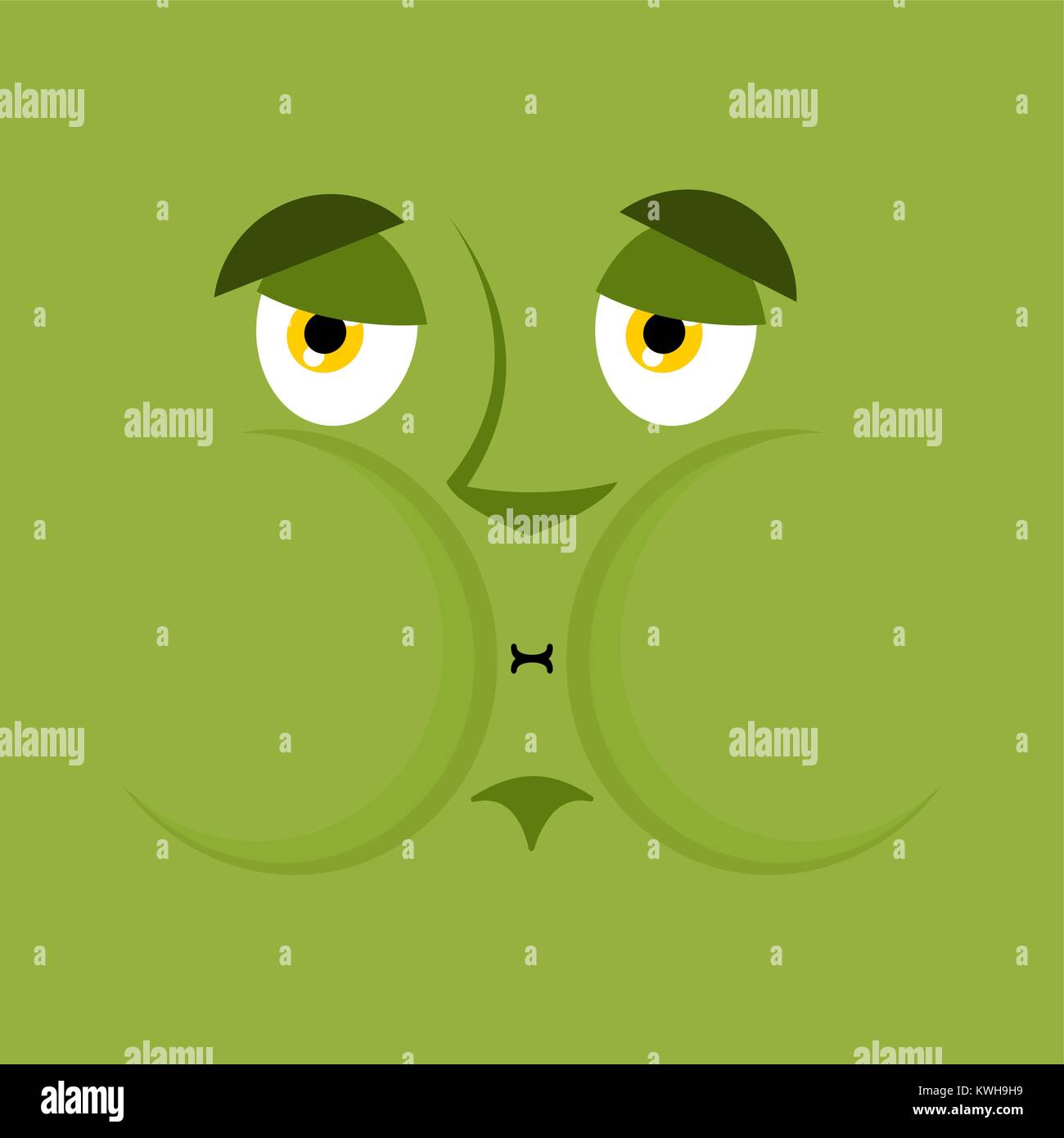 Nausea emoji. Sick Green face Nauseating. Vector illustration. Stock Vector
