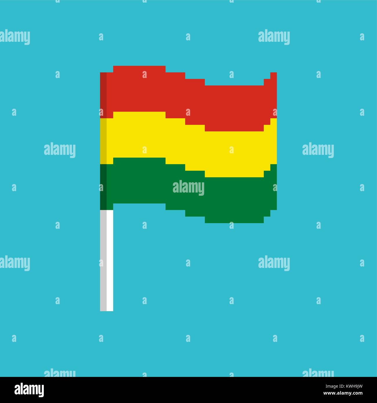 Bolivia Pixel flag. Pixelated banner Bolivian. political bit icon