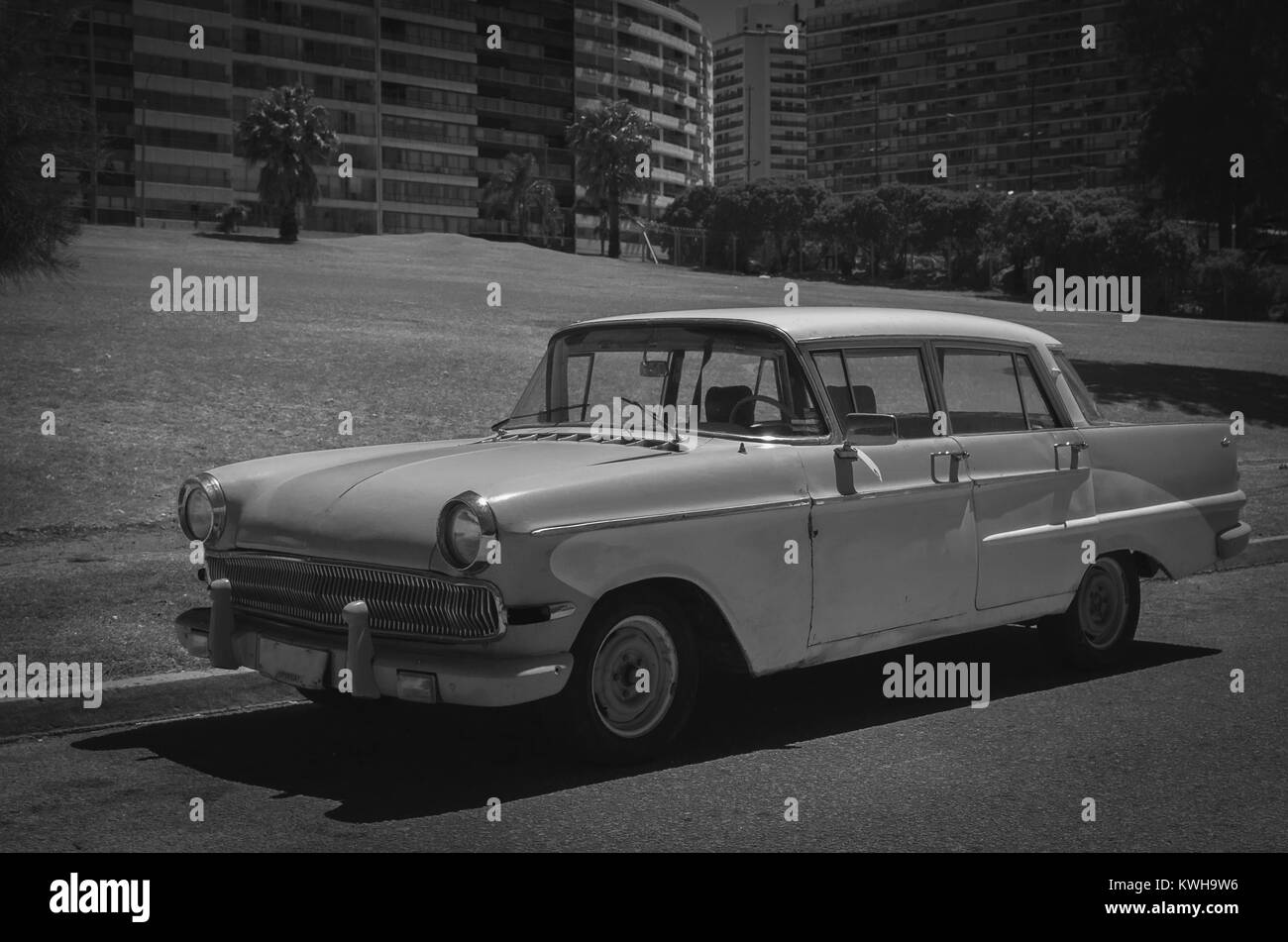 Old car in Montevideo Stock Photo