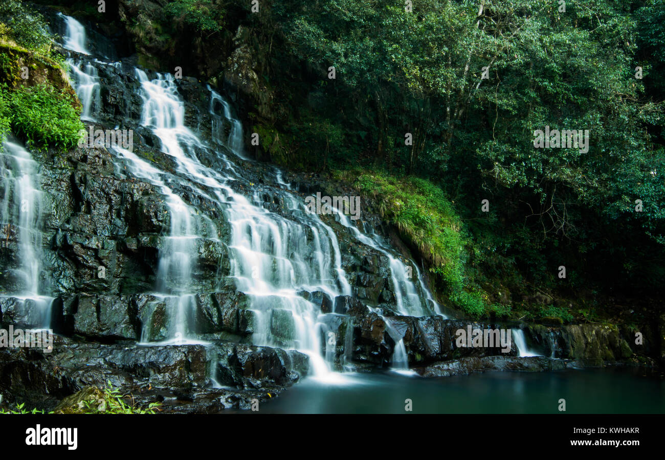 Image of Beautiful Elephant Falls, the Three steps water falls, in  Shillong, Meghalaya, East Khasi Hills, India-XT746289-Picxy