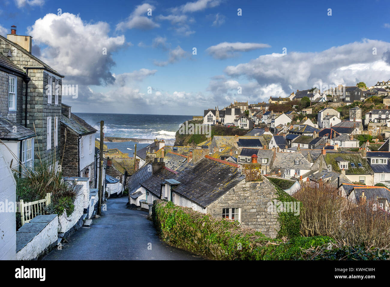 Port Issac on the north coast of Cornwall in south west England Stock Photo