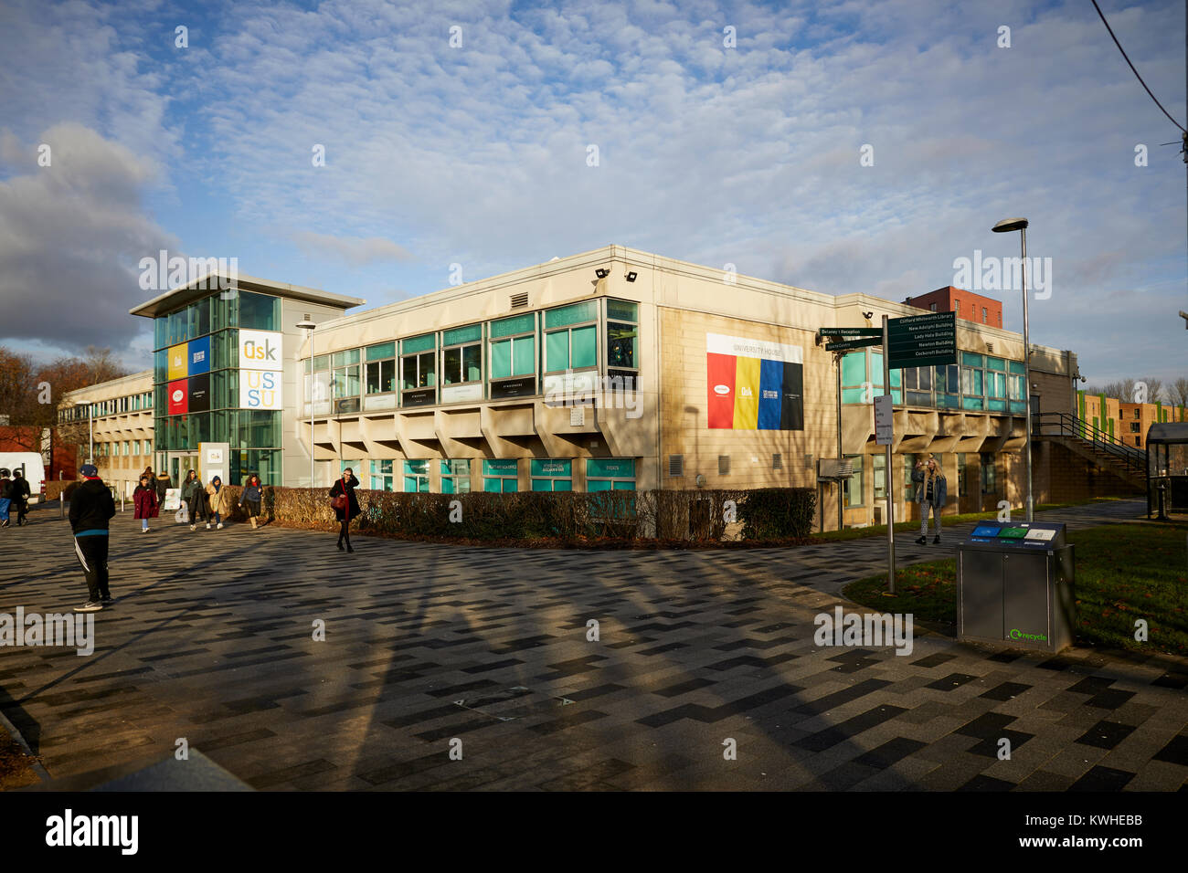 Salford University student union building inside University House a ...