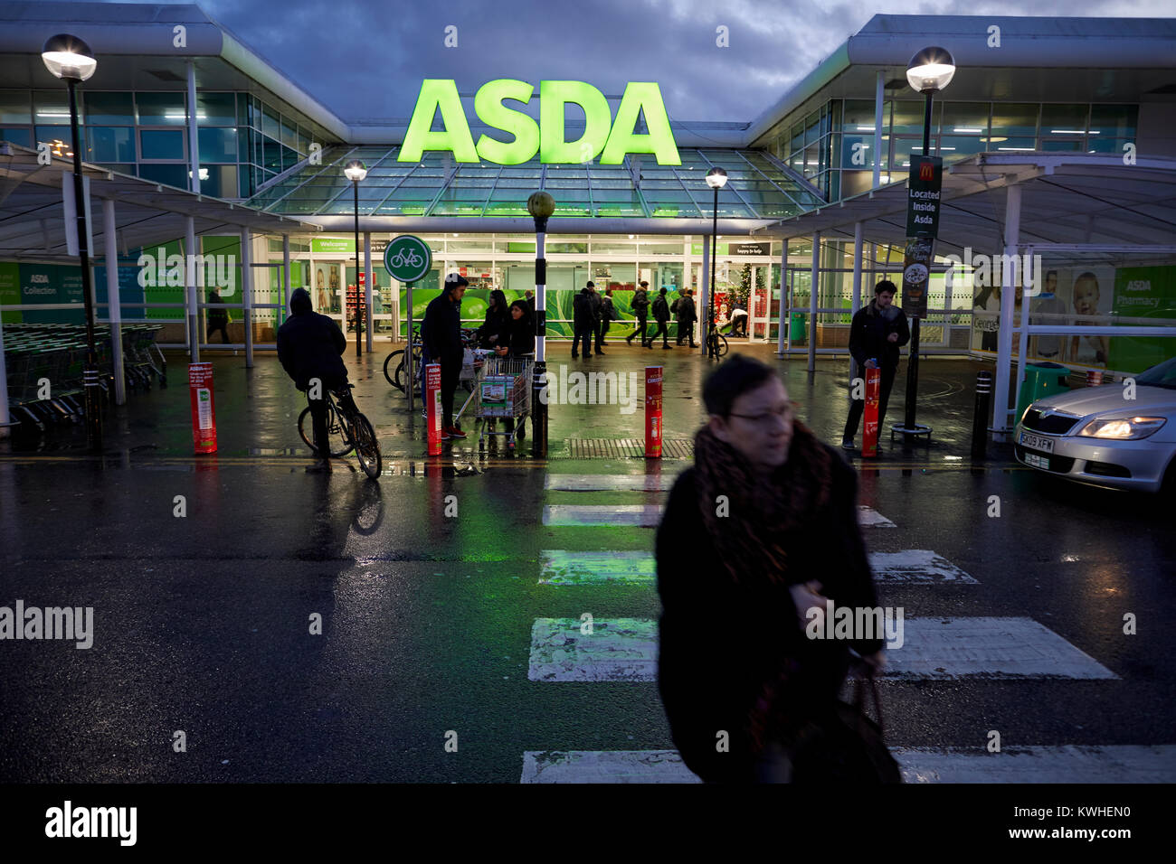 British supermarket retailer Asda owned by American Walmart in Hulme