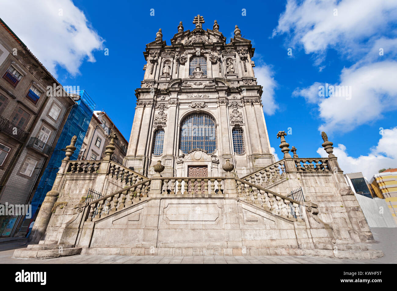 The Clerigos Church (Igreja dos Clerigos) is a Baroque church in the city of Porto, in Portugal Stock Photo