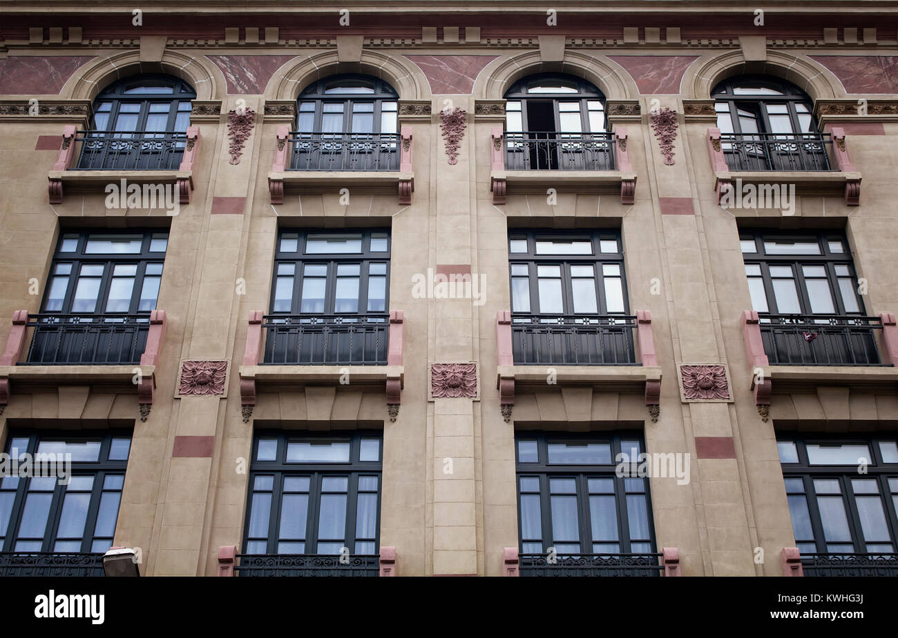 View of old, historical, typical building in Nisantasi neighborhood of Istanbul. The image reflects early 20th century architectural style. Stock Photo