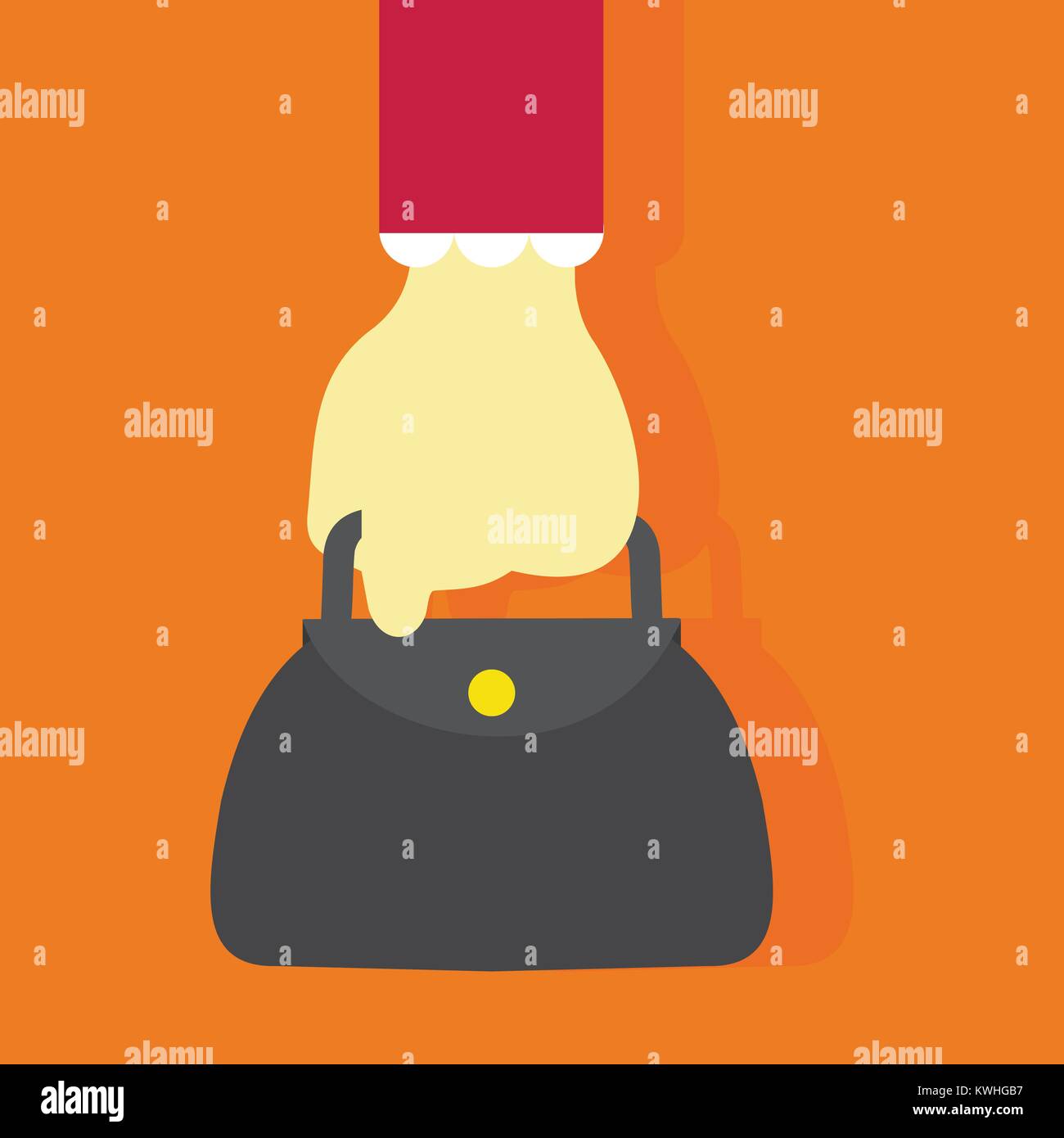 Holding Purse Hand Gesture Vector Illustration Graphic Design Stock