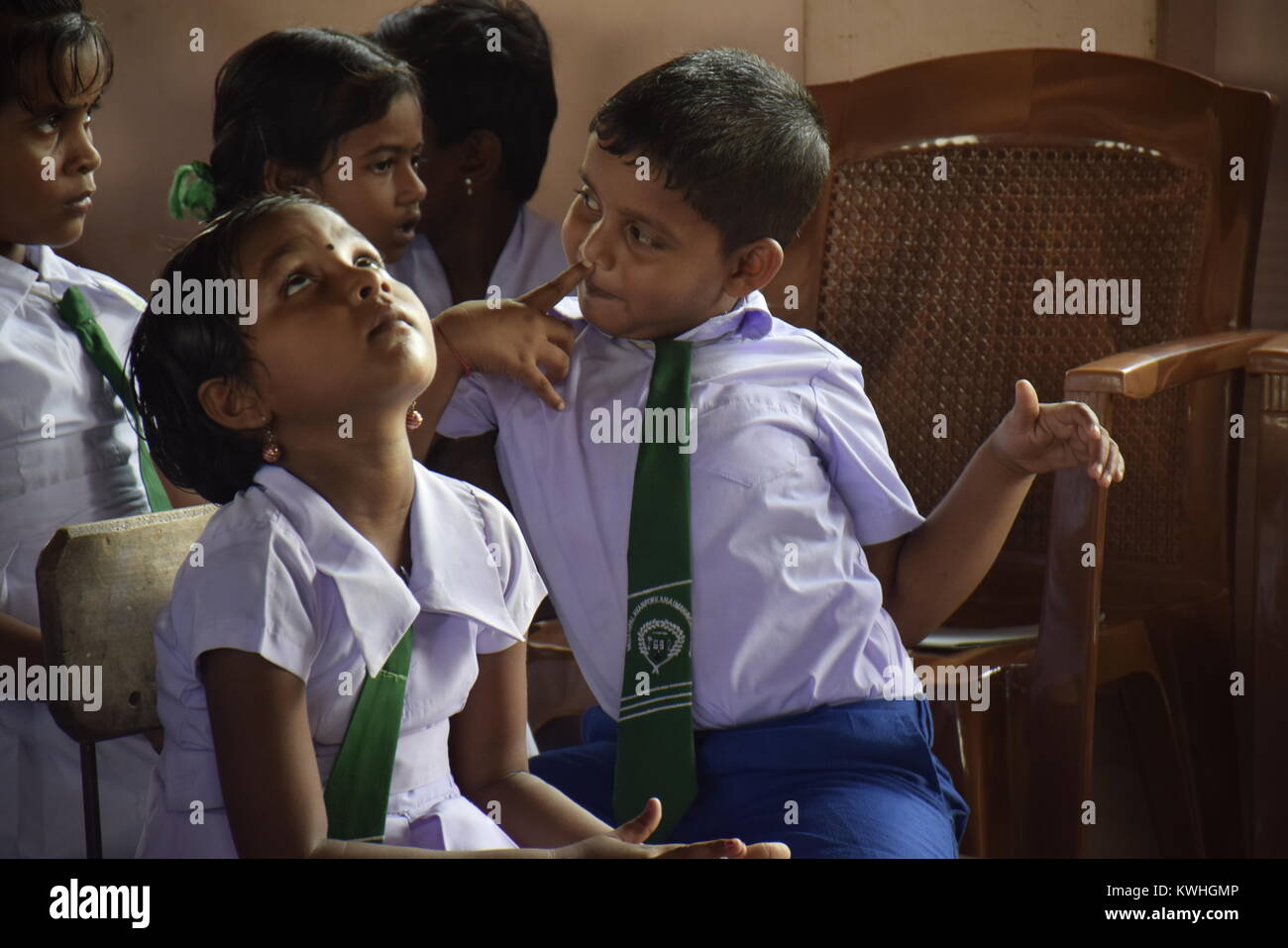 School Students in class room Sri  Lanka Stock Photo