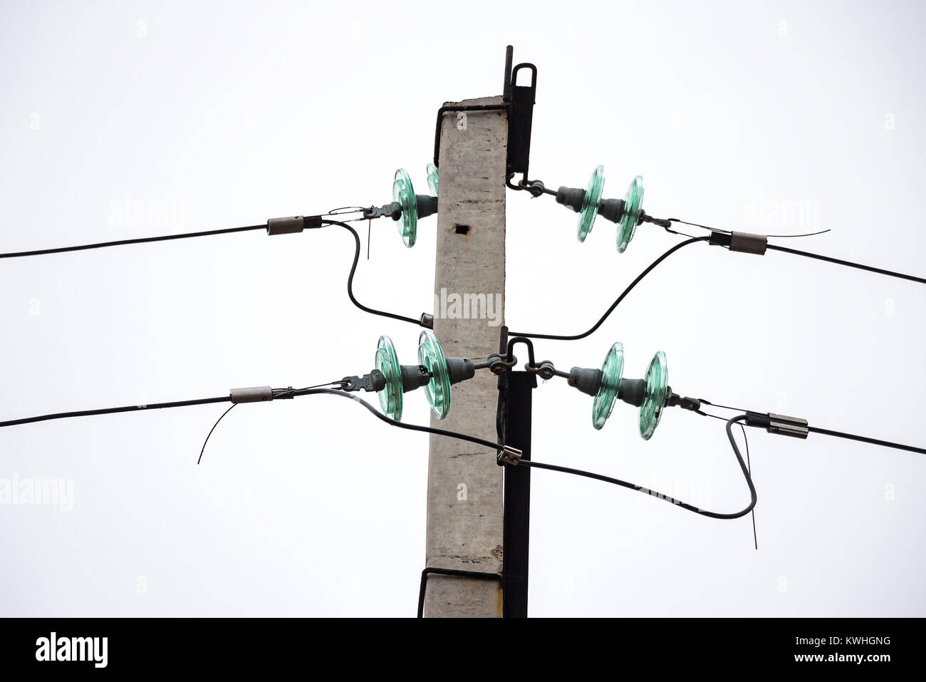 Glass Insulator On Power Line High Resolution Stock Photography and