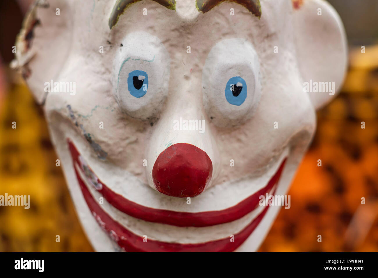 Clown face close up in Margate Stock Photo