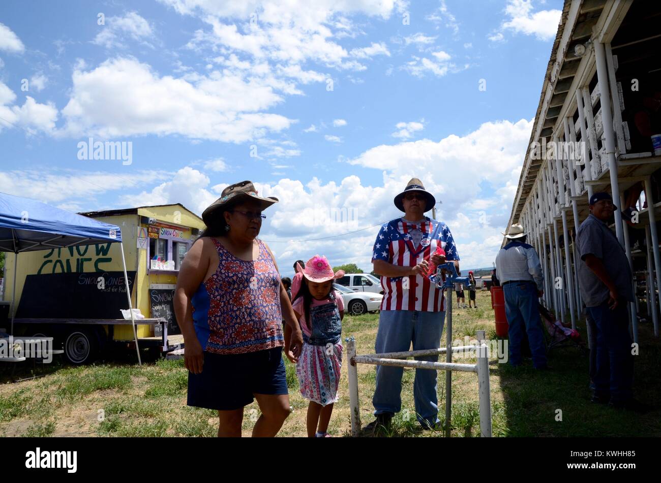 native family at the pony express 2017 in dulce jicarillo apache indian reservation Stock Photo