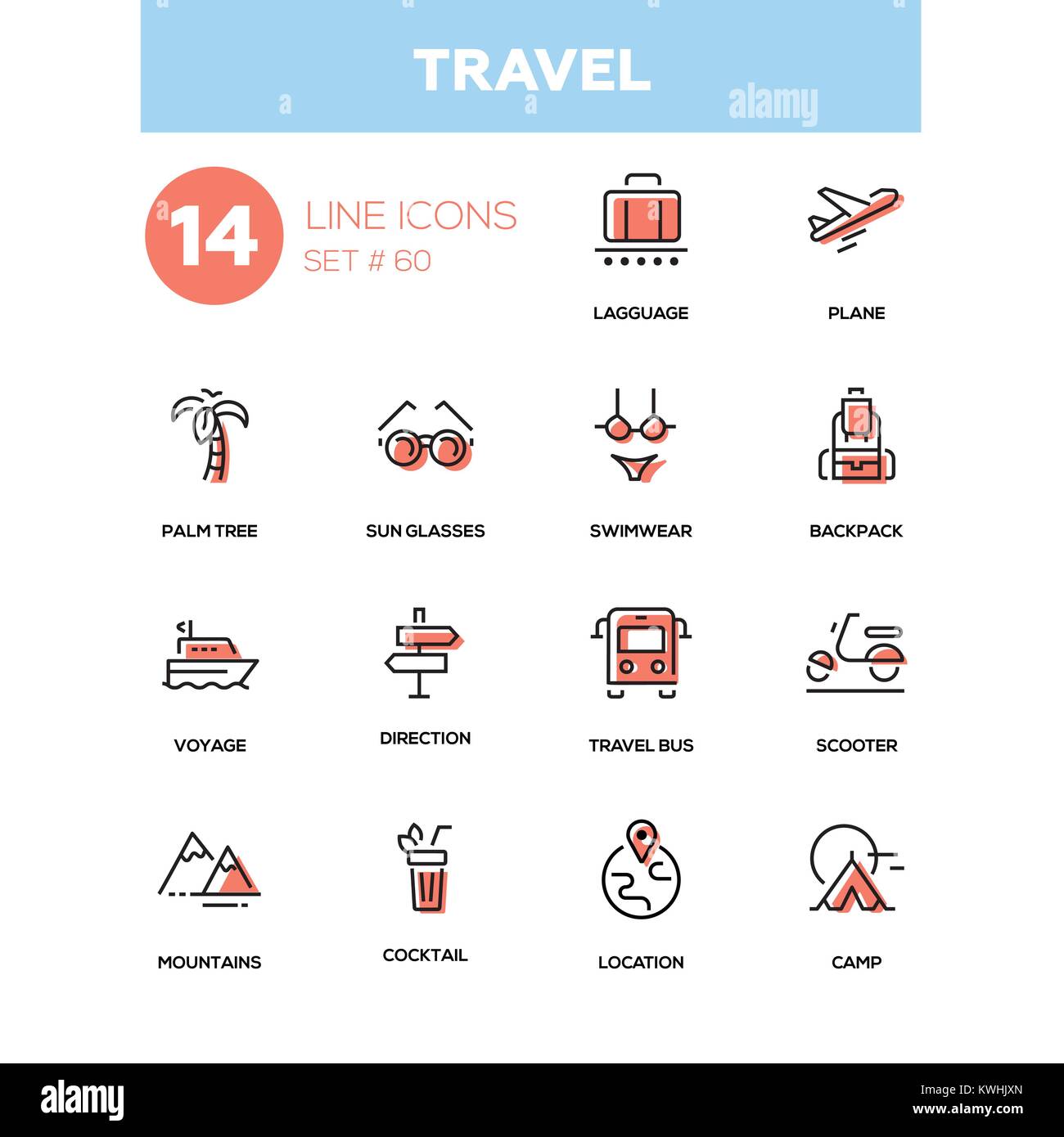 Travel - line design icons set Stock Vector Image & Art - Alamy