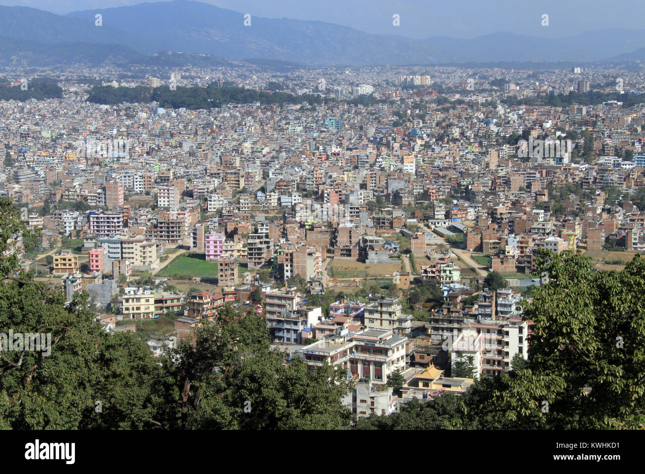 View of houses in Kathmandu in Nepal Stock Photo Alamy