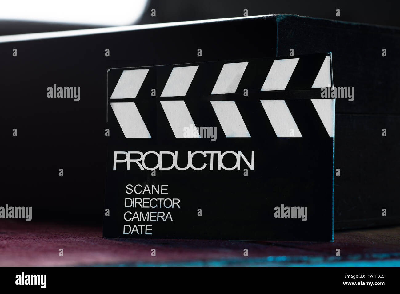 Filmamkers clapperboard, studio light on background. Movie and cinema concept Stock Photo