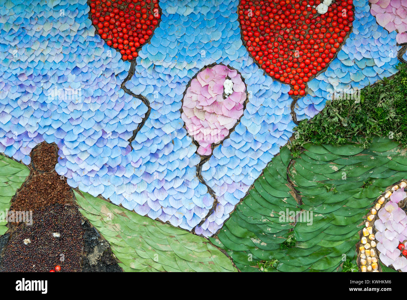 Traditional Deryshire well dressing in Eyam, 2014 Stock Photo