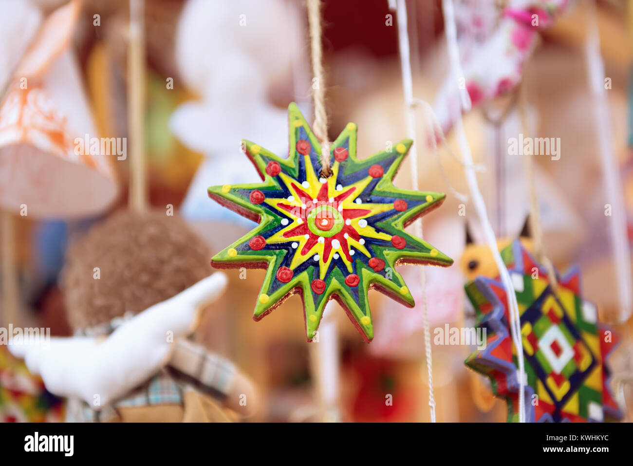 Christmas market background Stock Photo - Alamy