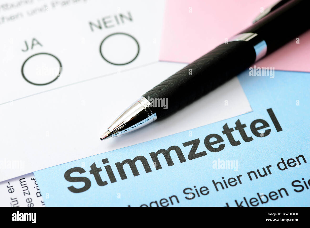 Electoral slip of paper, Wahlzettel Stock Photo