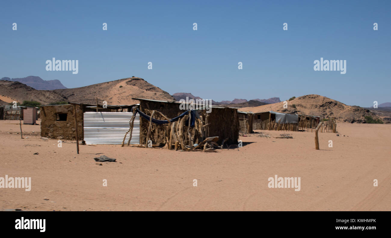 An isolated dwelling place in the desert in Damaraland, Namibia Stock Photo