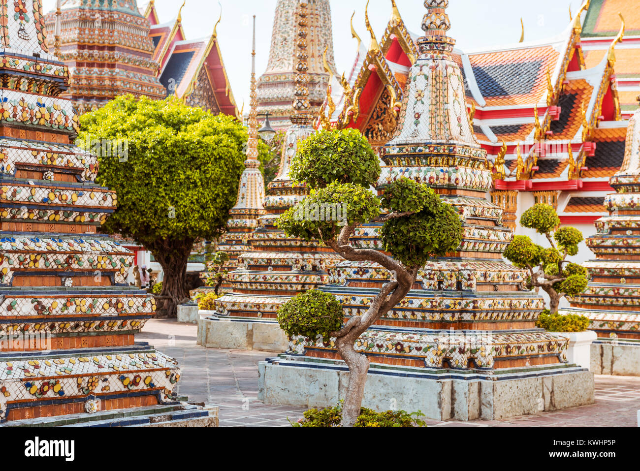 Wat Pho in Bangkok, landmark of Thailand Stock Photo